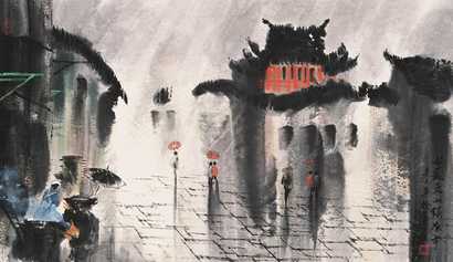 徐希 姑苏东山夜市 立轴